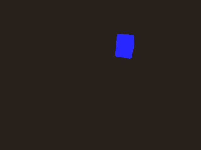 Colorized semantic mask for the target cube from the same camera timestamp